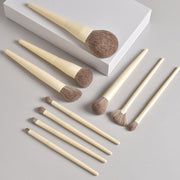 10 Zero Makeup Brushes Set Soft Artificial Fiber Hair Powder