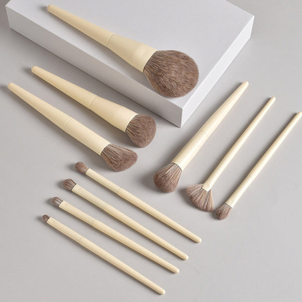 10 Zero Makeup Brushes Set Soft Artificial Fiber Hair Powder