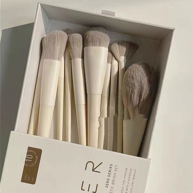 10 Zero Makeup Brushes Set Soft Artificial Fiber Hair Powder